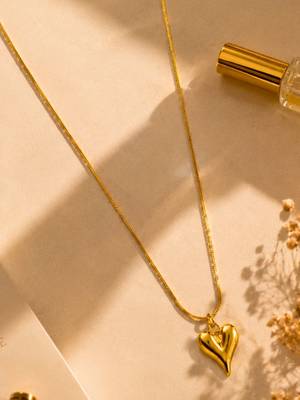 18K Gold Plated Heart Pendant Necklace 1