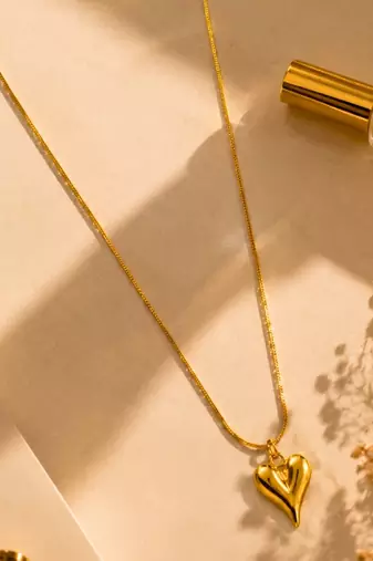 18K Gold Plated Heart Pendant Necklace