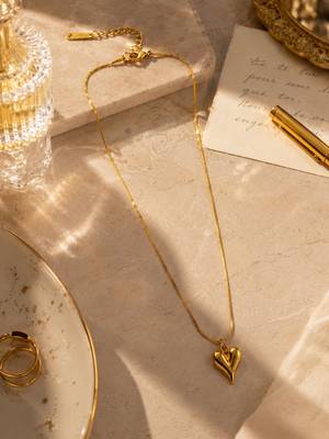 18K Gold Plated Heart Pendant Necklace 2