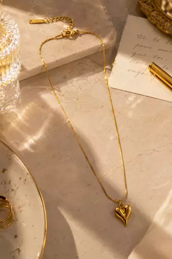 18K Gold Plated Heart Pendant Necklace
