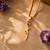 18K Gold Plated Stone Floral Pendant Necklace