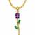 18K Gold Plated Stone Floral Pendant Necklace