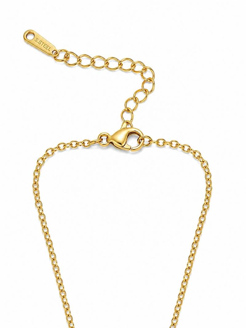 18K Gold Plated Pastel Geometric Charm Drop Necklace