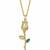 18K Gold Plated Rose Floral Pendant Drop Necklace