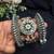 Vintage Set of 3pc Kadas Meenakari Oxidized Silver Brass Kada Set, Lotus Hand Bangles