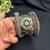 Set of 3 Meenakari Lotus Kadas, Oxidized Silver Brass Boho Bracelet Stack