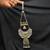Oxidized Brass Silver Chabi Challa Saree Pin, Peacock Motif, Tribal Jewelry 