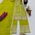 parrot green designer party wear top pant & dupatta set