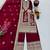 maroon designer party wear top pant & dupatta set