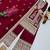 maroon designer party wear top pant & dupatta set