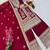 maroon designer party wear top pant & dupatta set