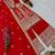 red designer party wear top pant & dupatta set