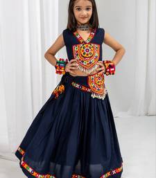 Navy blue navratri girls lehenga choli | rayon cotton kodi katchi work garba wear
