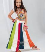 Navratri girls lehenga choli set | rayon cotton multi kali gota patti garba wear
