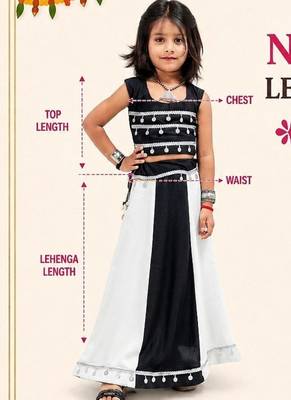 Black white navratri girls lehenga choli | rayon cotton sikka lace garba wear 5