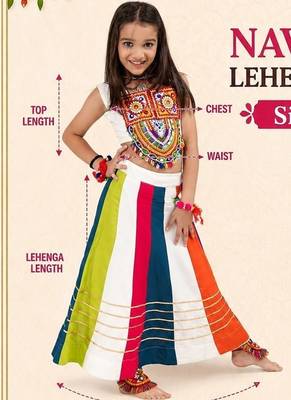 Navratri girls lehenga choli set | rayon cotton multi kali gota patti garba wear 5