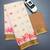 white & pink orange color linen printed zari border sarees