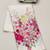 white pink color linen flower printed sarees