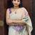 White blue color linen cotton digital printed saree
