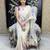 White blue color linen cotton digital printed saree
