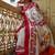 white & red color linen digital printed durga pooja sarees