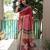 red white color linen durga pooja sarees