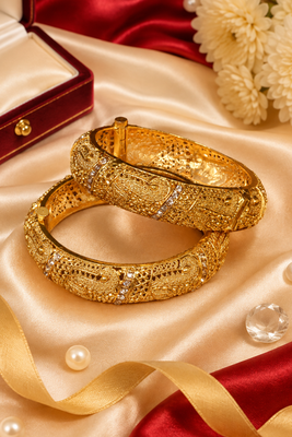 Gold Plated Rajwadi Filigree Openable Bangles 1