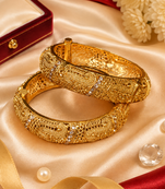 Gold Plated Rajwadi Filigree Openable Bangles