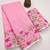 pink color linen digital printed saree with running print blouse