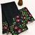 black color linen digital printed saree with running print blouse