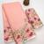 peach color linen digital printed saree with running print blouse