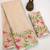 cream color linen digital printed saree with running print blouse
