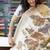 off white color linen digital printed sarees