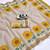 light chiku color yellow flower printed linen sarees