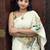 white multi color linen digital printed saree