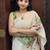 white green color linen digital printed saree