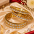 Gold Plated Square Cut Kundan Bangles