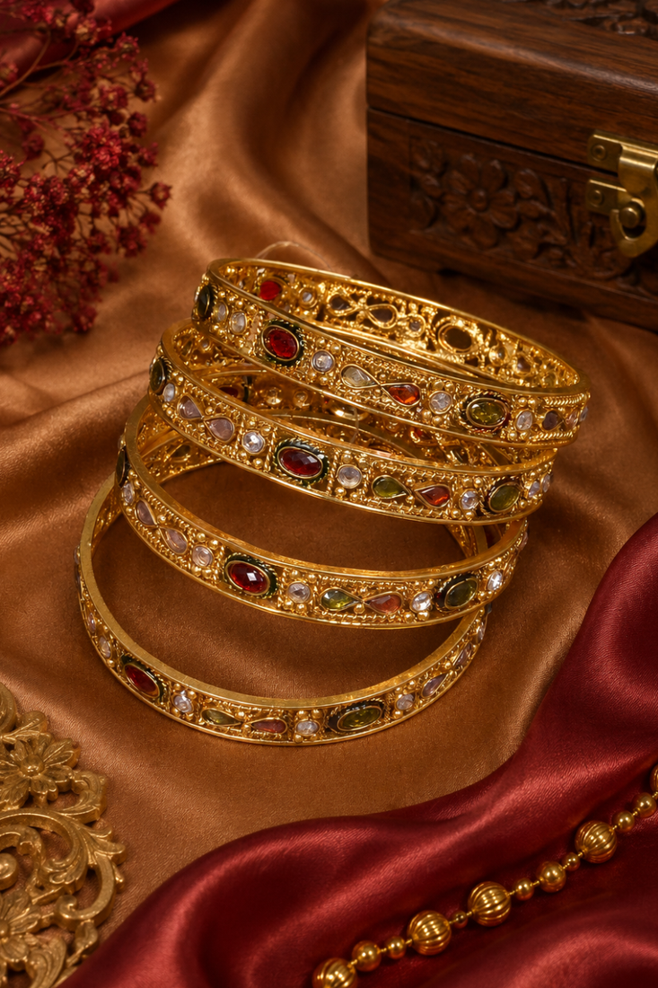 Navrang Multicolor Stone Work Bangles