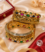 Imperial Multicolor Stone Openable Premium Bangles