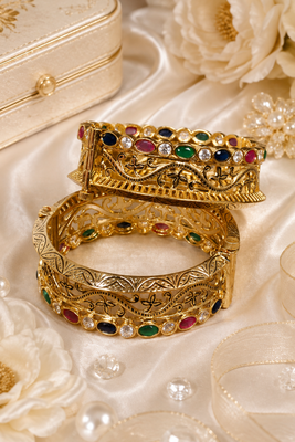 Imperial Multicolor Stone Openable Premium Bangles 2