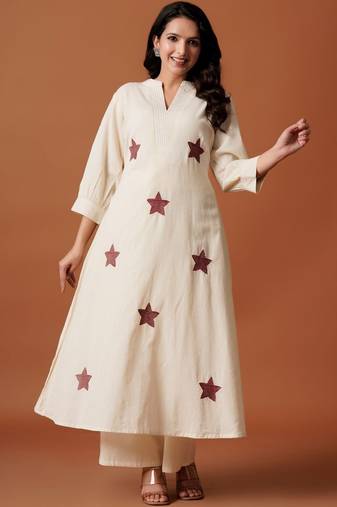 Women Ethnic Motifs Printed Regular  Cotton A-Line Kurta with Palazzos
