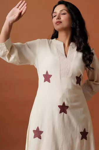 Women Ethnic Motifs Printed Regular Pure Cotton A-Line Kurta with Palazzos