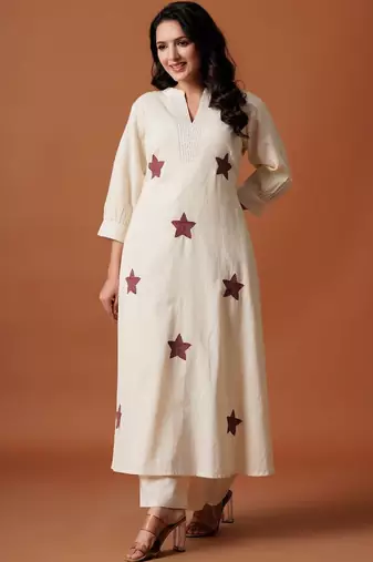 Women Ethnic Motifs Printed Regular Pure Cotton A-Line Kurta with Palazzos