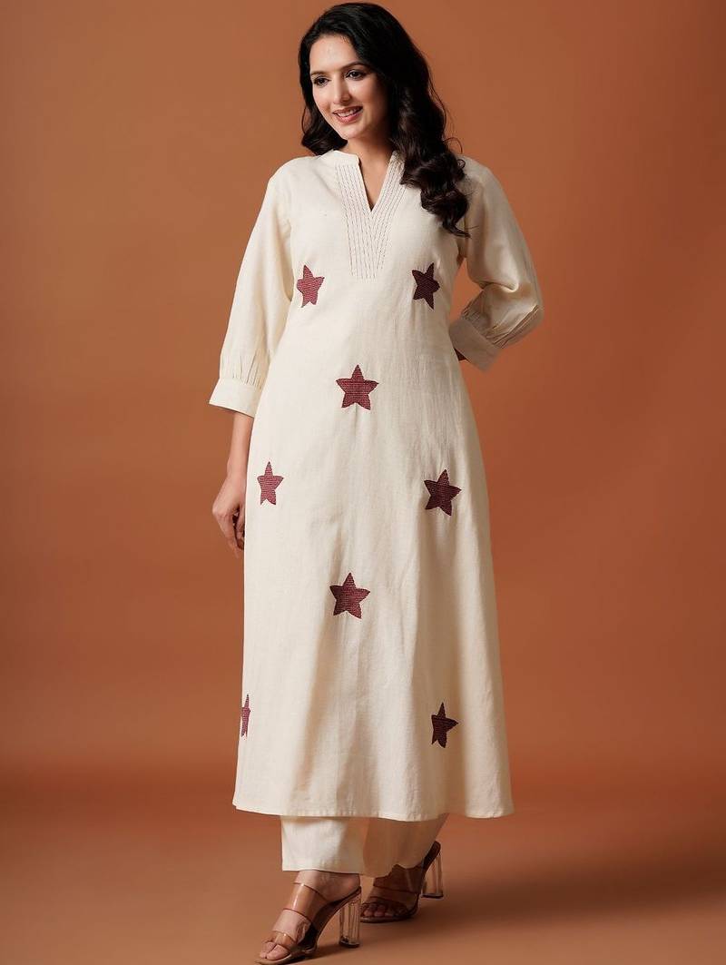 Women Ethnic Motifs Printed Regular Pure Cotton A-Line Kurta with Palazzos