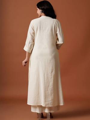 Women Ethnic Motifs Printed Regular Pure Cotton A-Line Kurta with Palazzos 4