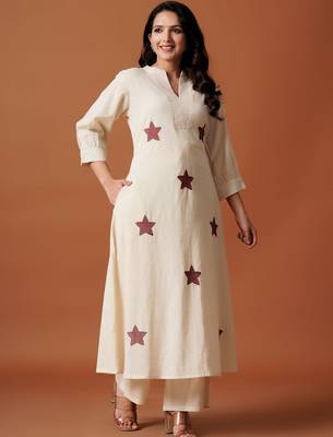 Women Ethnic Motifs Printed Regular Pure Cotton A-Line Kurta with Palazzos 5