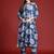 V-Neck Floral Printed Pleat Detailed Kurta with Trousers