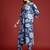 V-Neck Floral Printed Pleat Detailed Kurta with Trousers