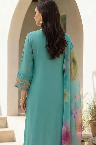 Women Floral Embroidered Regular Thread Work Kurta with Trousers & With Dupatta