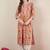 Women Floral Printed Regular Thread Work  Cotton Kurta with Trousers & With Dupatta